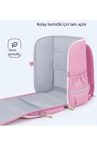 Unicorn 3d Desenli Kız Çocuk Kreş Ve Anaokulu Okul Çantası Pembe