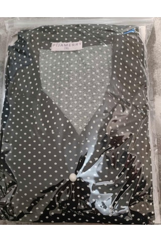 Pijamerry Kadın Büyük Beden Gömlek Yaka Süet Uzun Kol Pijama Takımı 5260- 1 Adet 001