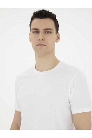 Pierre Cardin Erkek Beyaz Tişört Basic 50280751-vr013 Beyaz
