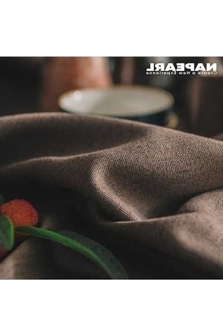 Novahub 1 Adet Koyu Kahverengi 70% Karartma Perde, Modern Tasarım Yatak Odası Halka Tipi Pencere Perdesi W100xl130cm Koyu Kahverengi