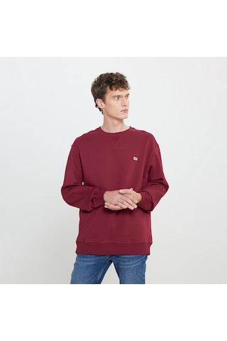 Lee Erkek Bordo Yuvarlak Yaka Sweatshirt Bordo