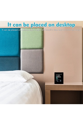 Ximistore9 Siyah Co2 Tespit Cihazı - Sicaklık Ve Nem Sensörü İle Gerçek Zamanlı Ölçüm, 4 Renkli Led Uyarı Sistemi