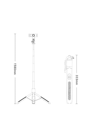 Cbtx Yesido Sf13 Geri Çekilebilir Genişletilmiş Bluetooth Tripod Telefon Canlı Akış Selfie Stand Siyah