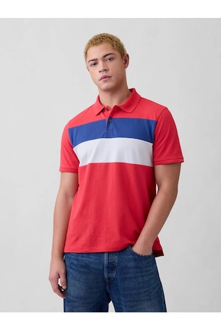 Gap V-stretch Pıque Polo - Novelty Mavi
