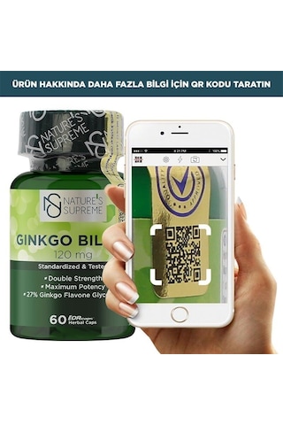Natures Supreme Ginkgo Biloba 120 Mg 60 Kapsül Aromasiz