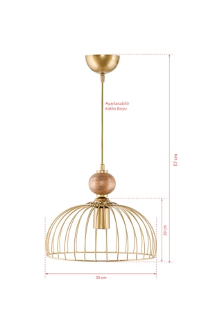 Dede Tekli Ahşaplı Cesta Sarkıt Avize Eskitme Eskitme Boya