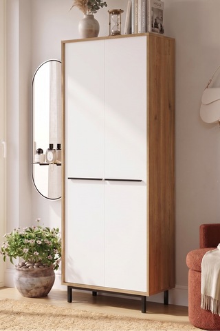 Yurudesign Oasis Metal Ayaklı 9 Raflı Büyük Ayakkabılık Çok Amaçlı Dolap 27 Çift Ayakkabı Sepet-beyaz Os2-sw