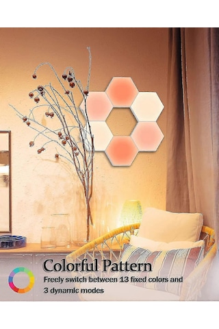 Kumandalı Altıgen Işıklar, Akıllı Kendin Yap Altıgen Duva Çok Renkli