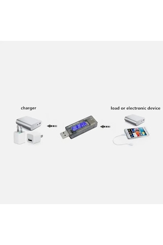 Kws-v20 Led Ekranlı Usb Voltmetre Ampermetre Usb Şarj Ve Kapasite Cihazı