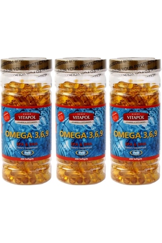 Vitapol Omega 3-6-9 Balık Yağı 3X200 Softgel Kasım