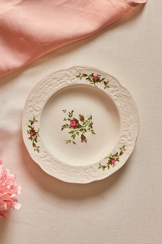 Karaca Vintage Rose Çukur Tabak 22 Cm Çok Renkli