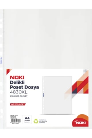 Noki 4830XL A4 Şeffaf Poşet Dosya 100'lü
