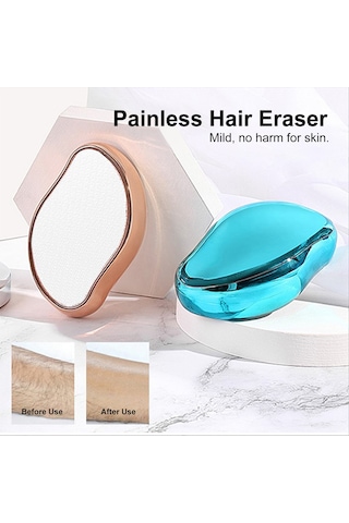 Moveevo Manuel Cam Kıl Öğütme Ağrısız Fiziksel Peeling Kıl Alma Cihazı Mavi