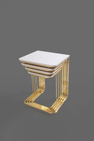 Tekerlekli Veys Sehpa Gold 4 Lü Zigon Sehpa - Orta Sehpa - Yan Se (550696638)