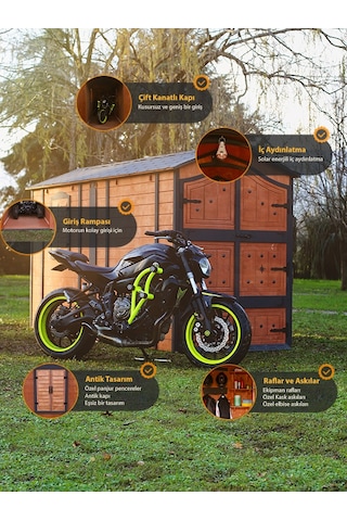 Mandu Ahşap Motosiklet Ve Atv Garajı Takım Odası Ahşap