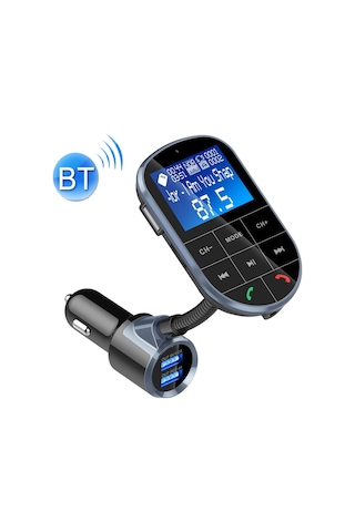 Bc37 Çift Usb Şarj Akıllı Bluetooth Fm Verici Mp3 Müzik Çalar Araç Kiti, Ahizesiz Arama Ve Tf Kart Ve U Disk Siyah Desteği