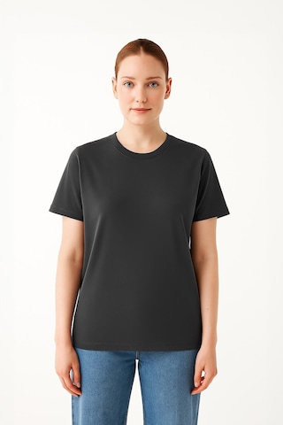 Markapia Woman Kadın %100 Pamuk Basic T-shirt Antrasit