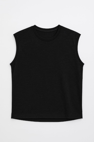 Markapia Man Erkek Bisiklet Yaka Sıfır Kol %100 Pamuk T-shirt Siyah