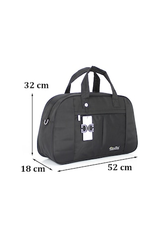 Case Club Orta Boy Seyahat Ve Spor Çantası Omuz Askılı Siyah