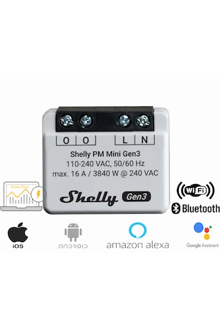 Shelly Plus Pm Mini Wifi & Bluetooth Kontrollü Enerji Ölçer
