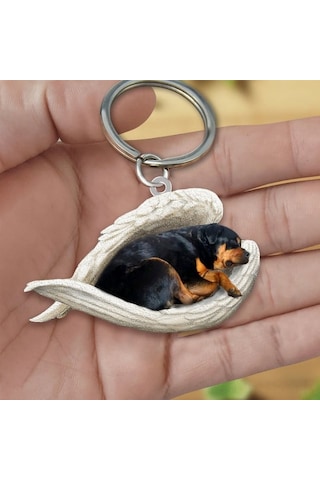 Hfambition Akrilik Köpek Figürlü Anahtar Zinciri - Tek Taraflı Uv Baskılı, Ev Ve Araba Kullanıma Uygun, Dayanıklı Ve Pratik Tasarım Diğer