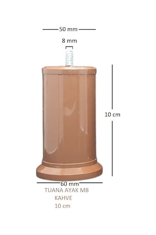 Tuana Ayak 10 cm M8 Cıvatalı Kahve