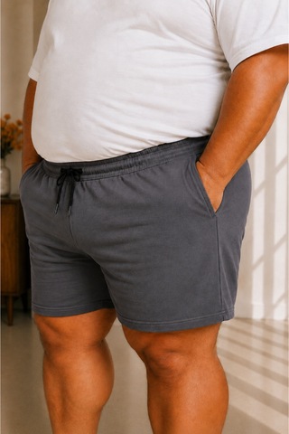 Sngl Tekstil Erkek Büyük Beden Şort 3xl 4xl 5xl 6xl 7xl 8xl 9xl Gri Füme