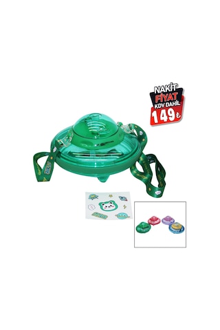 Ufo Modeli Renkli Mika Kristal Suluk Matara Pipetli - Taşıma Askılı 550ml Çok Renkli