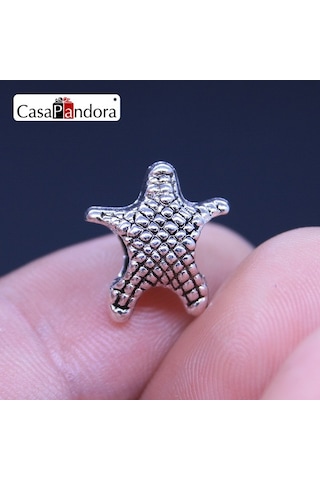 Gümüş Yıldız Charm, Charm Bileklik Kolye, Uyumlu
