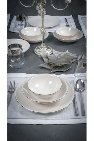 Heda Porselen Hayal Platin Yaldız 12 Parça 4 Kişilik Porselen Yemek Seti