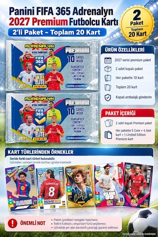 Panini Fıfa 365 Adrenalyn 2027 Premium Futbolcu Kartı 2 Li Paket - Toplam 20 Kart