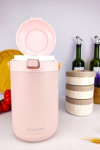 Digithome YK1412 Paslanmaz Çelik Hazneli Yemek Termosu Pembe 2000 ML