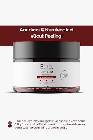 Etna Pharma Kahve Özlü Gözenek Sıkılaştırıcı, Cilt Yenileyici Ve Arındırıcı Yüz Ve Vücut Glow Peeling 300 Ml