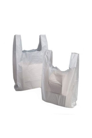 Kalın Kırık Beyaz Poşet 30x60 Cm Büyük Boy 1 Kg Hışır Atlet Poşet Market Manav Poşeti Çöp Poşeti