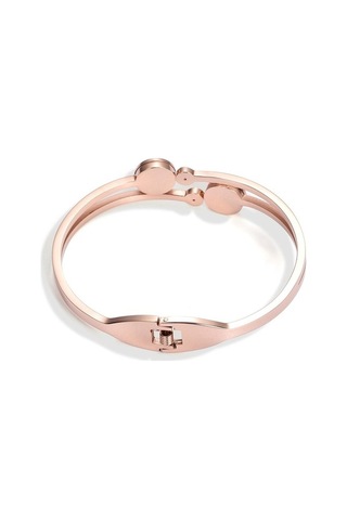 Novahub Moda Akımı Gümüş 304 Titanyum Çelik Kadın Bileklik, Gül Altın Şans Ağacı Pırlanta, Geometrik Tasarım Gümüş