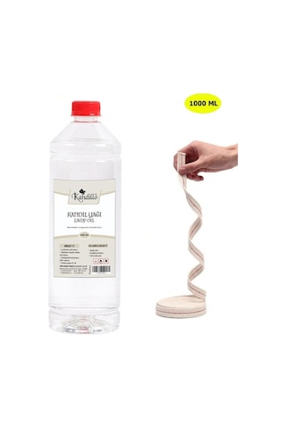 Kandillo Şeffaf Kandil Yağı İç Mekan 1 Lt + 50cm Fitil