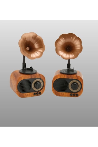Taşınabilir Mini Retro Radyo Bluetooth Hoparlör Usb Sd Aux Destekli Tech