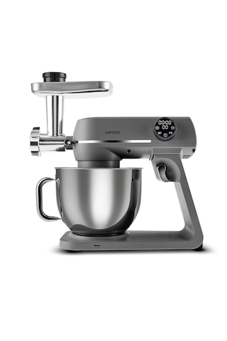 Karaca Multichef Artisan Kıyma Çekme/ Sucuk-sosis/içli Köfte Aparatlı Digital Ekran Tam Döküm Kıyma Aparatlı Hamur Yoğurma Makinesi Anthracite 7l Pro Artisan