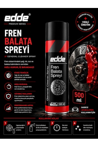 Edde Araba Araç Oto Fren Balata Spreyi Temizleyici 500 Ml Oto Bakım Ürünleri