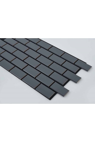 Winflex Eko Tuğla Akustik Ahşap Panel Antrasit Gri