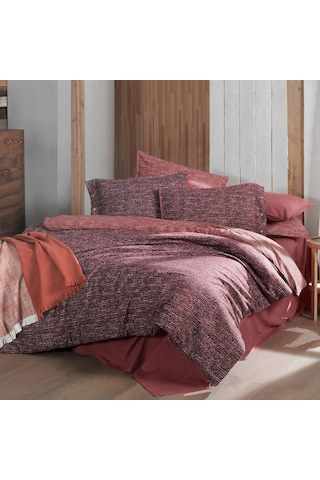 Glamis King Size Battal Boy %100 Pamuk Flanel Pazen Nevresim Takımı Bordo Bordo