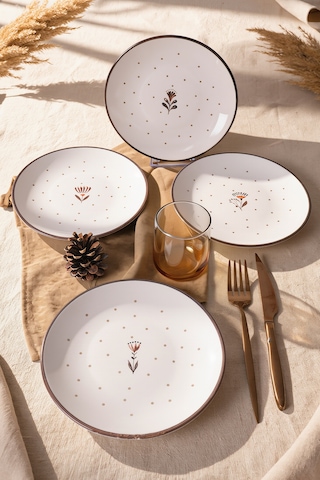 Keramika Sunset Flowers Pasta Tabağı 20 Cm 4 Adet 23964-65-66-67 Çok Renkli