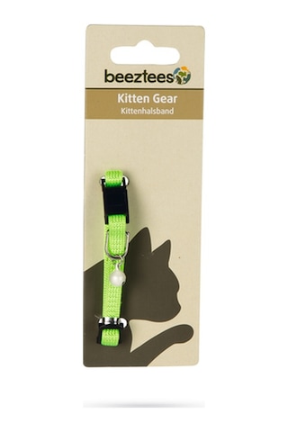 Hnrlıshp Beeztees Yavru Kedi Boyun Tasması, Zilli, Parlak Yeşil, 15-22cm