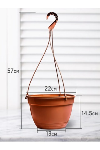 Ho'me Askı Tipi Dış Mekan Çiçek Saksısı Seti, 4 Adet Her Bir Adet 3,7 Litre 373627391