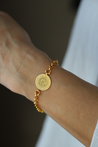 Yenigün Kuyumculuk 14 Ayar Altın Doch Zincirde 22 Ayar Çeyrek Altınlı Bileklik