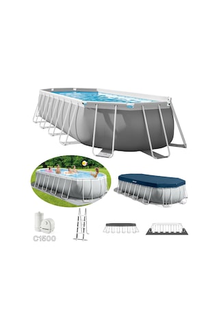 İntex 26798 610x305x122cm Aile Boyu Prefabrik Havuz Seti 220v Filtreli