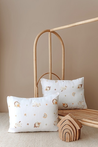 Esti Baby 2 Adet Desenli Müslin Bebek - Çocuk Yastık Kılıfı %100 Pamuk 45x35 CM