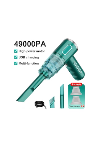 Amigaelegant Araba Elektrikli Süpürgesi Kablosuz El Tipi Elektrikli Süpürge Ev Araba Çift Kullanımlı Yeşil