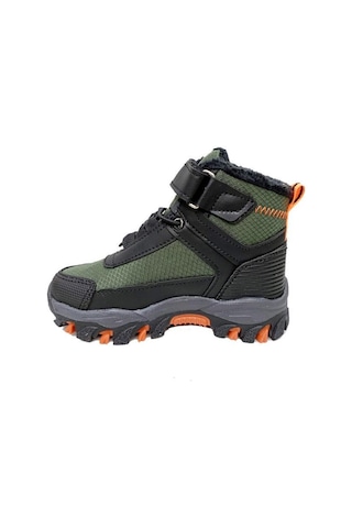 Callion 06p Deri Çocuk Sneakers Bot Haki Siyah Oranj Haki