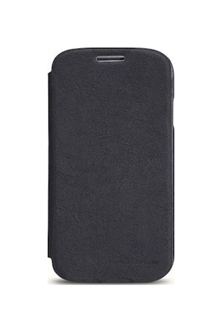 Nillkin İ9500 Galaxy S4 İle Uyumlu Nillkin Ağaç Dokulu Kapaklı Kılıf Siyah
